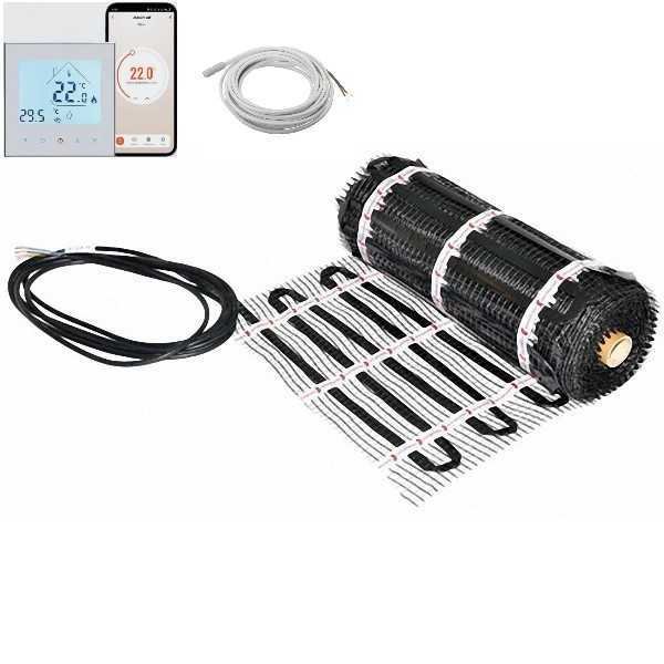 Комплект инфракрасного нагревательного коврика Warmset Black-85 с термостатом GC-18 WIFI Комплект инфракрасного нагревательного коврика Warmset Black-85 с термостатом GC-18 WIFI