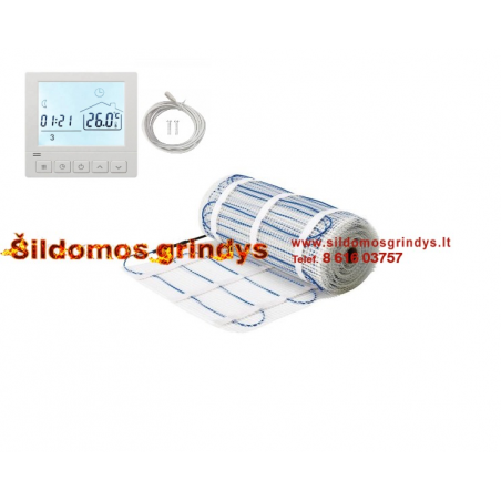 100W Georas elektrinis grindų šildymo kilimėlis + GC15 Wifi termostatas