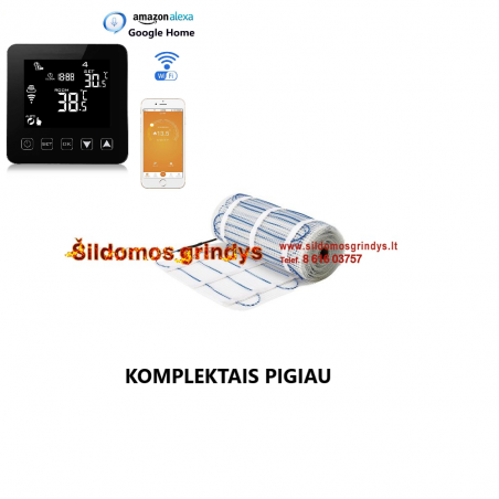 100W Georas электрический нагревательный мат для пола + термостат GC 603B WIFI
