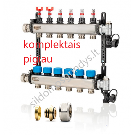 Underfloor heating manifold Henco set with eurocones d20 S2
