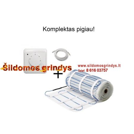 200W Georas elektrinis šildymo kilimėlis + GC12 termostatas