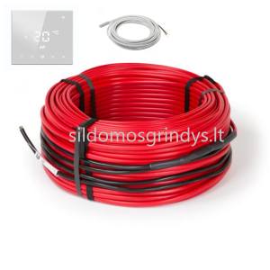 Underfloor heating cables 18W/m + thermostat GC-607 white