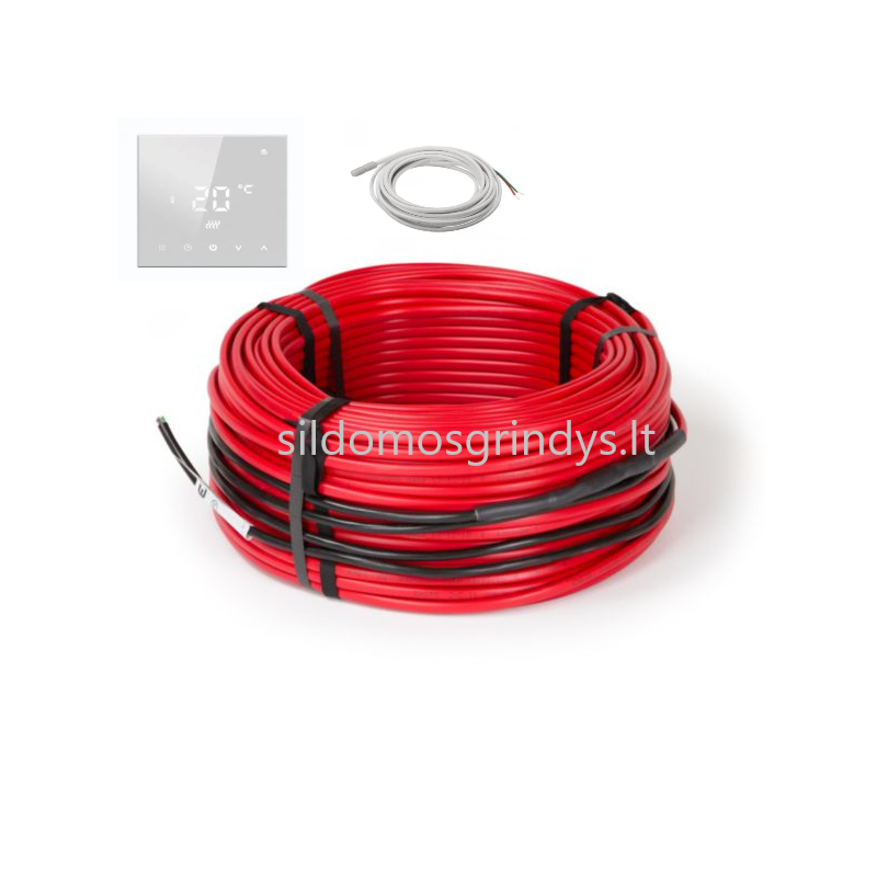 Underfloor heating cables 18W/m + thermostat GC-607 black