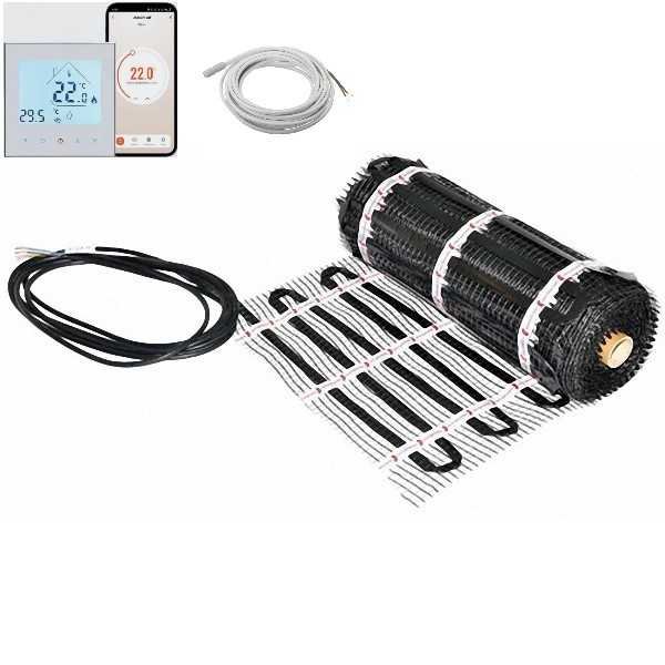 Комплект инфракрасного нагревательного коврика Warmset Black-150 с термостатом GC-18 WIFI Комплект инфракрасного нагревательного коврика Warmset Black-150 с термостатом GC-18 WIFI
