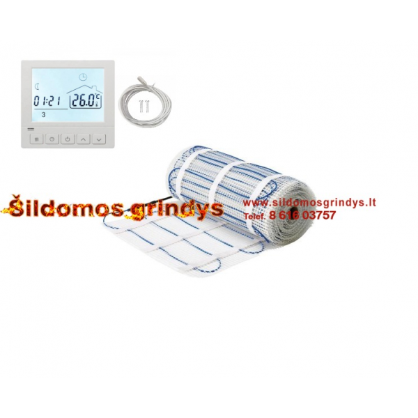 200W Georas elektrinis grindų šildymo kilimėlis + GC15 termostatas 200W Georas elektrinis grindų šildymo kilimėlis + GC15 termostatas