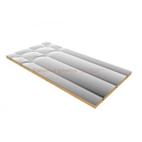 Wood fiber board for Ø16 pipe, 1200 × 600 × 36 mm, with aluminum foil