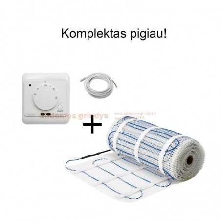 150W Georas elektrinis grindų šildymo kilimėlis + GC12 termostatas