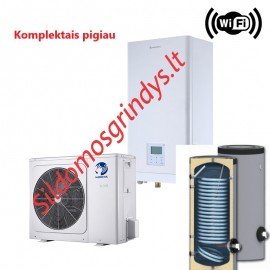 10 kW Oras Vanduo šilumos siurblys NORDIS OPTIMUS PRO Split (trifazis) komplektas su boileriu 300 l.